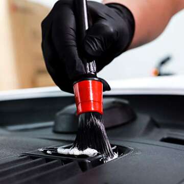 SGCB Pro Soft Car Detailing Brush Set, Microfiber Polyester Detail Brush Automotive Cleaning Brush |Wet & Dry| Use Anti-Chemical Scratch Free Car Cleaning for Interior Leather Dashboard Air Vent Wheel