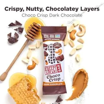 Perfect Bar Choco Crisp, Dark Chocolate Nut Butter Protein Bar, Protein Snack, Gluten Free, Soy Free, Non GMO, No Sugar Alcohols, 1.9 Ounce Bar, 10 Count