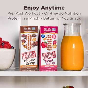 Perfect Bar Choco Crisp, Dark Chocolate Nut Butter Protein Bar, Protein Snack, Gluten Free, Soy Free, Non GMO, No Sugar Alcohols, 1.9 Ounce Bar, 10 Count