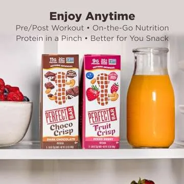 Perfect Bar Choco Crisp, Dark Chocolate Nut Butter Protein Bar, Protein Snack, Gluten Free, Soy Free, Non GMO, No Sugar Alcohols, 1.9 Ounce Bar, 10 Count