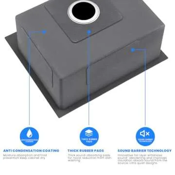 POPFLY 25×18 Inch Drop in Kitchen Sink, 18 Guage 304 Stainless Steel 9 Inch Deep Sink, 25 Inch Topmount Overmount Kitchen Bar Prep Single Bowl Sink with Drain Strainer, Brushed Nickel