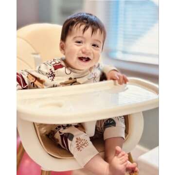 PandaEar 3-in-1 High Chairs for Babies Toddlers, Convertible Infant Highchair with Removable Tray & Safety Harness Adjustable Legs