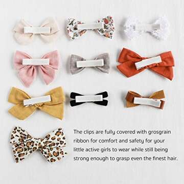 Cute & Stylish 10 Pack Baby Girl Hair Clips Bows