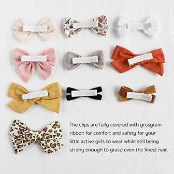Cute & Stylish 10 Pack Baby Girl Hair Clips Bows