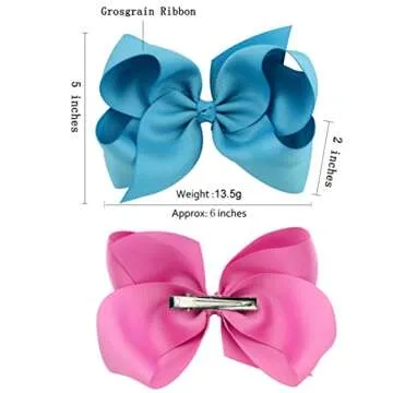 25PCS Big Hair Bows for Girls in Assorted Colors