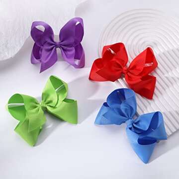 25PCS Big Hair Bows for Girls in Assorted Colors