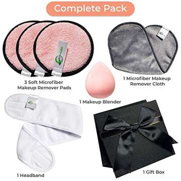 Eco-Kleni Reusable Makeup Removing Set -Soft Microfiber Pads & Cloth