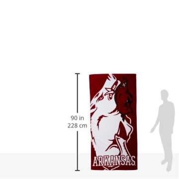 Northwest The Company Officially Licensed NCAA Arkansas Razorbacks Colossal Oversized Beach Towel, 34" x 70", Multi Color