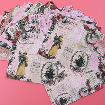ZIIVARD Vintage Scrapbook Paper - 48 Sheets for DIY Crafts