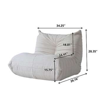 Sdorens Ergonomic Bean Bag Chair - Cozy Lazy Floor Sofa for Adults