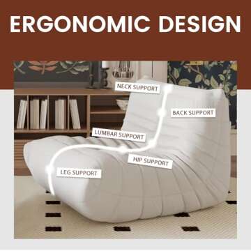 Sdorens Cozy Bean Bag Chair for All Ages - Ergonomically Designed
