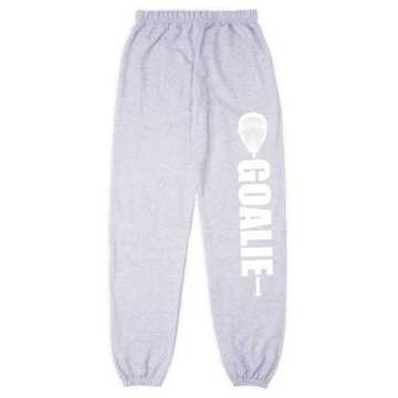 Guys Lacrosse Goalie Sweatpants | Cozy Fleece-Lined Gray Sweatpants for Youth Large