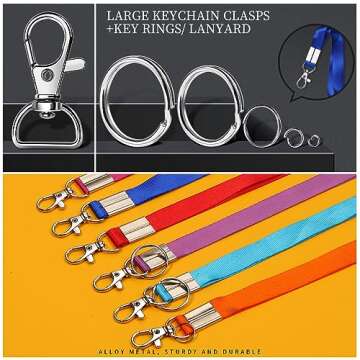 LEOBRO 265PCS Keychains Clips with Key Rings, Keychain, Metal Lobster Claw Clasps and Key Chain Rings, Key Chains Key Rings Bulk, Keychain Rings, Silver Keychain Kit Clip for Keys Crafts