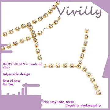Sparkly Vivilly Rhinestone Waist Chains For Women
