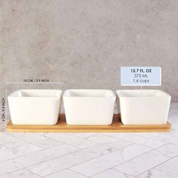 Elegant Set of 3 Bowls on Timber Tray by CIROA