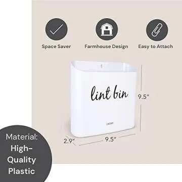 LNDRY Magnetic Lint Bin for Effortless Laundry Organization