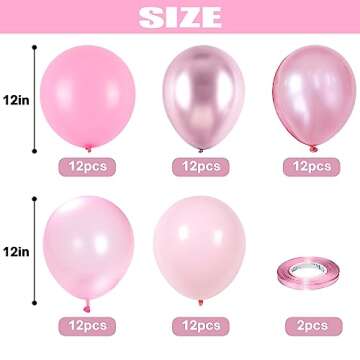 Pink Balloons Set – 60 Decorative Balloons for Every Occasion