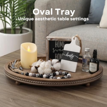 Decorative Rustic Wooden Tray for Home Decor and Gifting