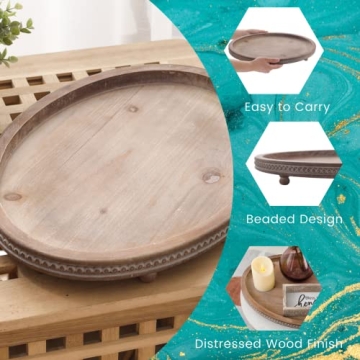 Decorative Rustic Wooden Tray for Home Decor and Gifting