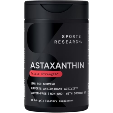 Premium 12mg Astaxanthin Supplement with Organic Coconut Oil