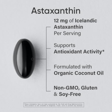 Premium 12mg Astaxanthin Supplement with Organic Coconut Oil