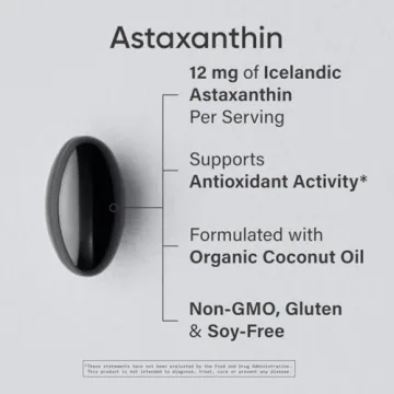 Premium 12mg Astaxanthin Supplement with Organic Coconut Oil