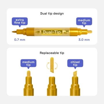 ARTISTRO Acrylic Paint Pens 24 Colors + 2 Metallic Markers