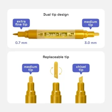 ARTISTRO Acrylic Paint Pens 24 Colors + 2 Metallic Markers