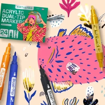 ARTISTRO Acrylic Paint Pens 24 Colors + 2 Metallic Markers