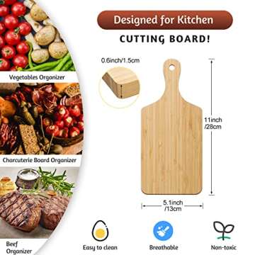 12 Pcs Thicken Bamboo Cutting Board Bulk Personalized Wood Chopping Board Customized Laser Engraving...