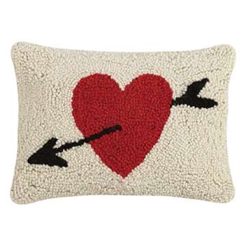 Peking Handicraft 30JES815C12OB Heart Cupid's Arrow Hook Pillow, 12-inch Length