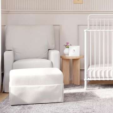 Namesake Crawford Pillowback Comfort Swivel Glider in Performance Cream Eco-Weave, Water Repellent & Stain Resistant, Greenguard Gold & CertiPUR-US Certified