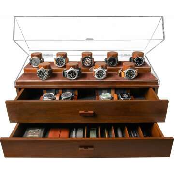 Premium Watch Display Case - Holds 17 Watches