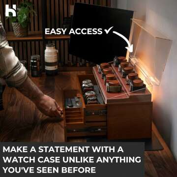Premium Watch Display Case - Holds 17 Watches