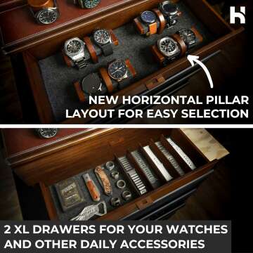 Premium Watch Display Case - Holds 17 Watches