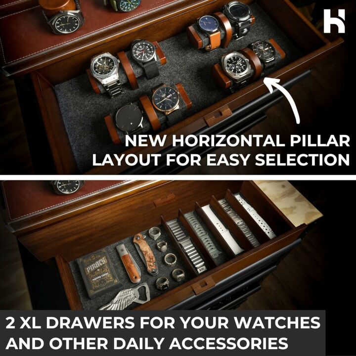 Premium Watch Display Case - Holds 17 Watches