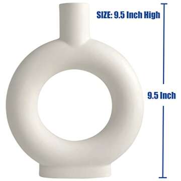 Krisy Ceramic Vase, Modern Geometric Decorative White Vases for Home Decor, Table Décor, Office, Living Room, Nordic Minimalism Style Decoration for Creative Home Decor (Krisy-086)