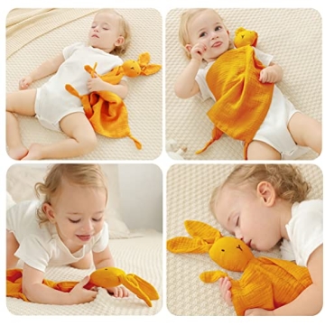 Organic Cotton Bunny Lovey Blanket for Babies and Toddlers