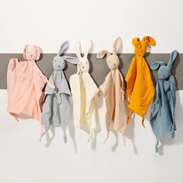 Organic Cotton Bunny Lovey Blanket for Babies and Toddlers
