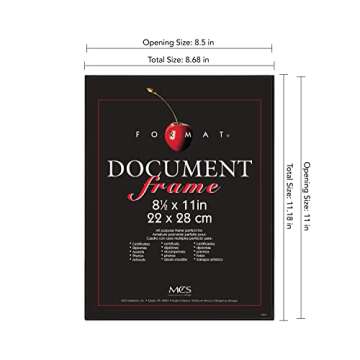 MCS Document Frame: Modern Black 8.5x11 Design