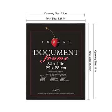 MCS Document Frame: Modern Black 8.5x11 Design