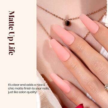 Beetles Gel No Wipe Matte Top Coat - Soak Off Nail Lamp Polish Matte Finish & Long Lasting for Valentine's Day Gift for Women