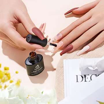 Beetles Gel No Wipe Matte Top Coat - Soak Off Nail Lamp Polish Matte Finish & Long Lasting for Valentine's Day Gift for Women