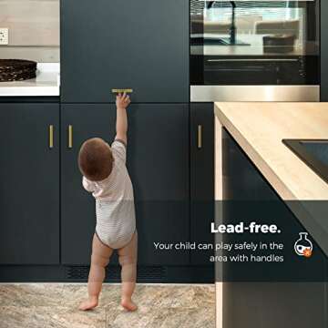 Ravinte Gold Cabinet Handles 30 Pack 5 Inch Brushed Gold Kitchen Cabinet Pulls 3 Inch Hole Center Brushed Brass Drawer Pulls Kitchen Hardware for Cabinet Drawer and Cupboard