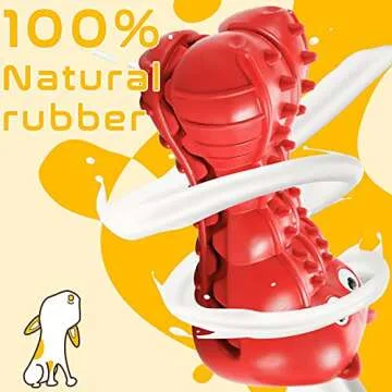 Rmolitty Squeaky Dog Toys for Aggressive Chewers, Tough Indestructible Chew Toys for Large Medium Breed Dog with Non-Toxic Natural Rubber (Hippo-red)