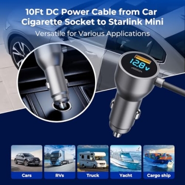Starlink Mini Car Charger - 3-in-1 Power Solution in 10Ft
