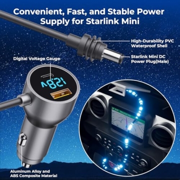 Starlink Mini Car Charger - 3-in-1 Power Solution in 10Ft