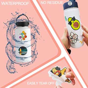 200 PCS Cute Vinyl Waterproof Stickers Pack - Ideal for Gifting