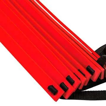 REEHUT Agility Ladder w/Free User E-Book + Carry Bag - Speed Training Equipment (Red, 8 Rungs)