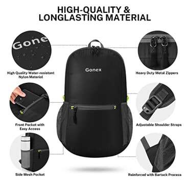 Gonex Lightweight Packable Backpack for Outdoor Adventures